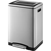 Cubo de reciclaje doble de 40 l BLACK+DECKER BXBN0003GB con tapa de cierre suave- acero inoxidable- 60 cm x 39-5 cm x 34…